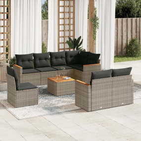 Garden Sofa Set Grey PE Rattan Large Modular Garden Sof...