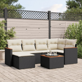 Garden Sofa Set Black Poly Rattan Large Modular Garden ...