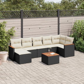 Garden Sofa Set Black, Cream White