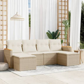 Garden Sofa Set Beige PE rattan Modular size Modular
