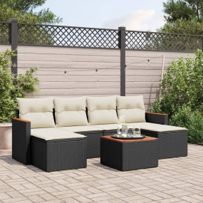 Garden Sofa Set Black PE Rattan Large Modular Garden So...