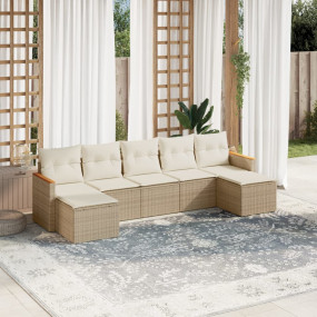 Garden Sofa Set Beige PE rattan Large Modular Garden So...
