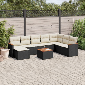 Garden Sofa Set Black, Cream White