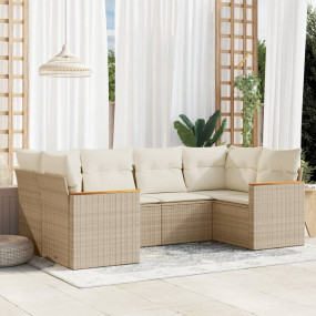 Garden Sofa Set Beige PE rattan Medium Modular Garden S...