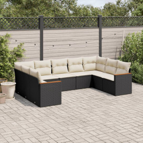 Garden Sofa Set Black, Cream White