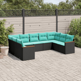 Patio Sofa Set Black and blue