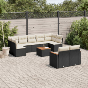 Garden Sofa Set Black, Cream White