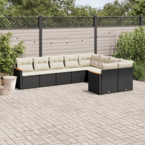 Garden Sofa Set Black, Cream white