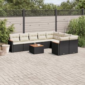 Garden Sofa Set Black, Cream White