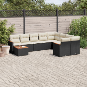 Garden Sofa Set Black, Cream White