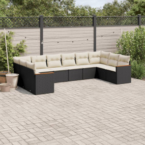 Garden Sofa Set Black PE rattan Large Modular Garden So...