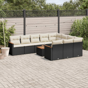 Garden Sofa Set Black, Cream White