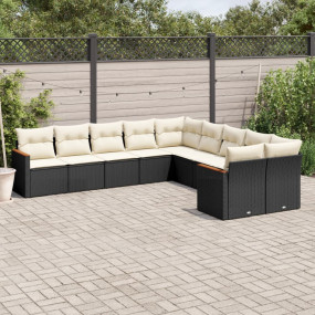 Garden Sofa Set Black PE rattan Large Modular Garden So...