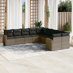 Garden Sofa Set Grey PE rattan Large Modular Garden Sof...