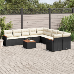 Garden Sofa Set Black, Cream White