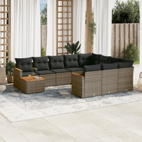 Garden Sofa Set Grey, Dark Grey