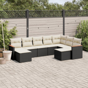 Garden Sofa Set Black PE rattan Large Modular Garden So...
