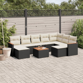 Garden Sofa Set Black PE rattan Large Modular Garden So...
