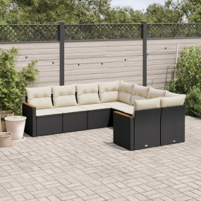 Garden Sofa Set Black, Cream White