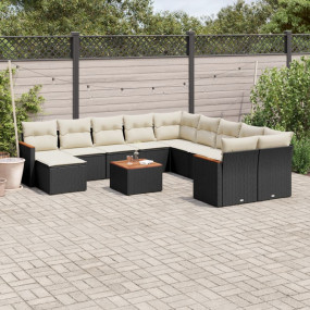 Garden Sofa Set Black, Cream White