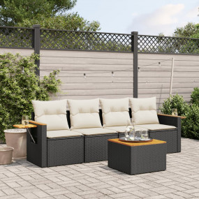 Garden Sofa Set Black, Cream White
