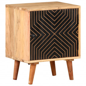 Bedside Cabinet Natural wood and black