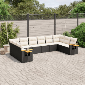 Garden Sofa Set Black, Cream White