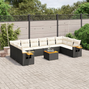 Garden Sofa Set Black, Cream White