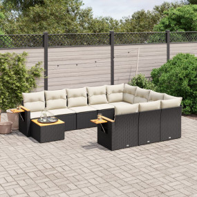 Garden Sofa Set Black, Cream White