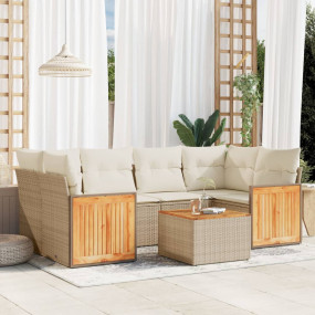 Garden Sofa Set Beige and cream