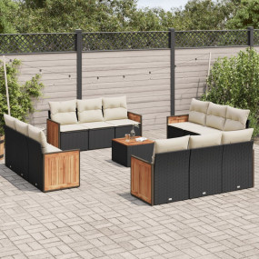 Garden Sofa Set Black and cream white
