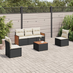 Garden Sofa Set Black PE Rattan Large Modular Garden So...