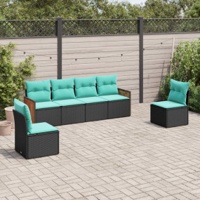 Patio Sofa Set Black, Blue