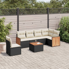 Garden Sofa Set Black, Cream white Powder-coated steel ...