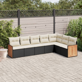 Garden Sofa Set Black, Cream White
