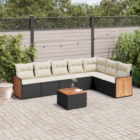 Garden Sofa Set Black and Cream