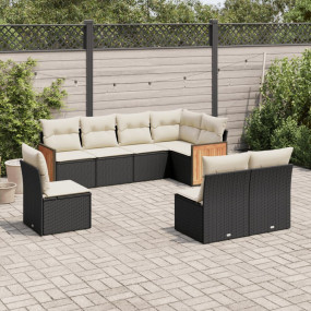 Garden Sofa Set Black, Cream White