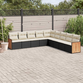 Garden Sofa Set Black and Cream