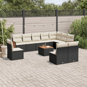 Garden Sofa Set Black and Cream