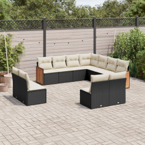 Garden Sofa Set Black, Cream white