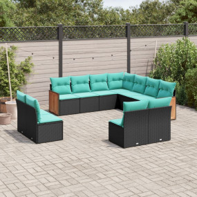 Patio Sofa Set Black, Blue
