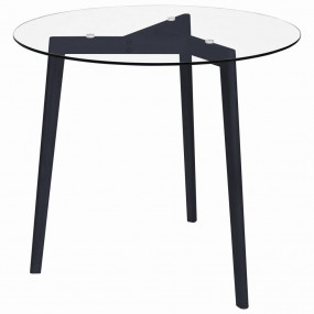 Dining Table Transparent and black Tempered glass, iron...