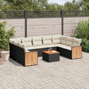 Garden Sofa Set Black and Cream