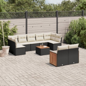 Garden Sofa Set Black, Cream White