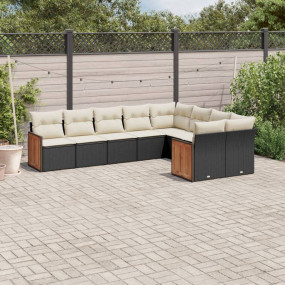 Garden Sofa Set Black, Cream White