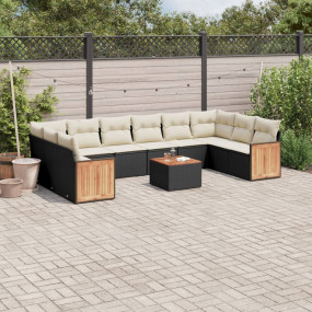 Outdoor Sofa Set Black, Cream White