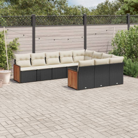 Garden Sofa Set Black, Cream White