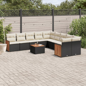 Garden Sofa Set Black, Cream White