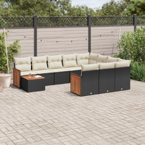 Garden Sofa Set Black and Cream