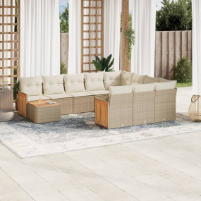Garden Sofa Set Beige and cream white